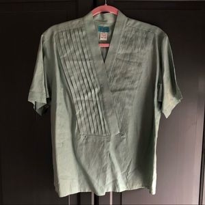 Kenzo Paris Vintage 80s Linen Tuxedo Top